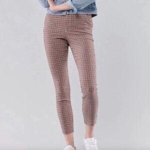 Hollister‎ Small S Red Blue Plaid Check Stretch Ultra High Rise Cropped Pants